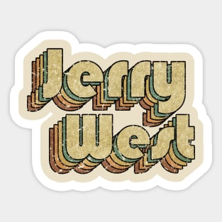 Jerry West // Vintage Rainbow Typography Style // 70s Sticker